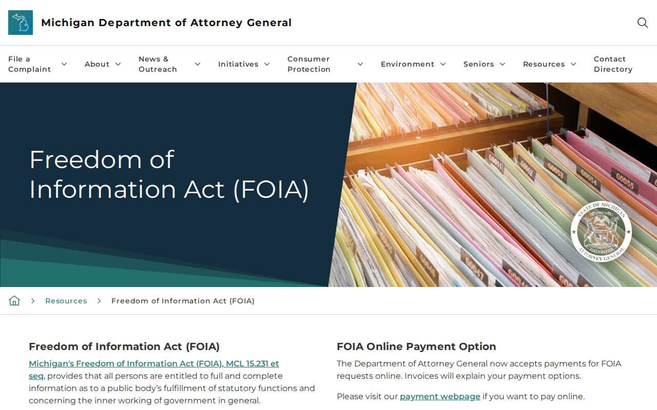 Norton Shores residents directory Michigan FOIA access information