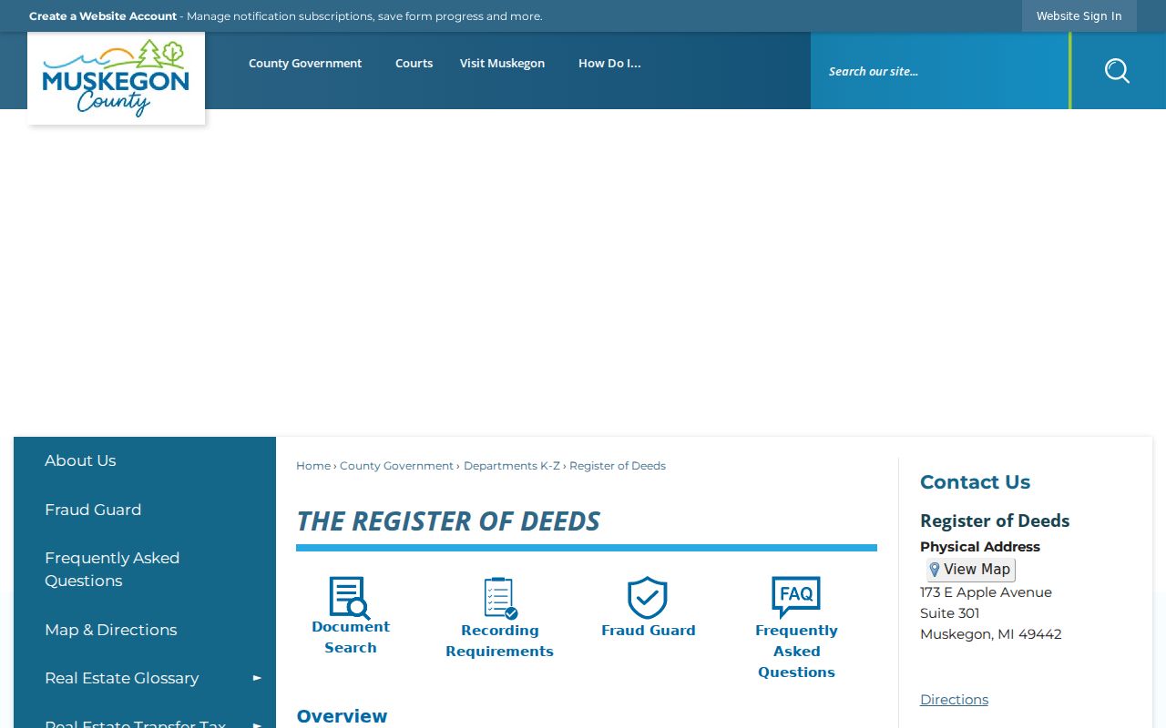 Norton Shores residents directory Muskegon County Register of Deeds office page