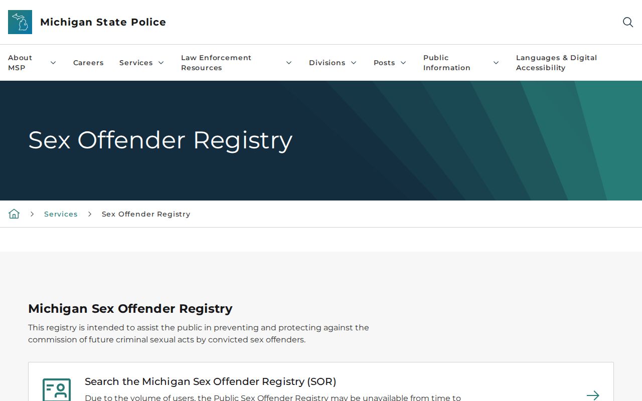 Norton Shores resident lookup Michigan public safety registry search